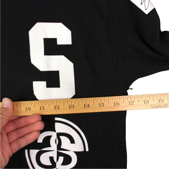 Vintage 90s Stussy Black Long Sleeve Graphic T Shirt Mens Size S Skull Logo